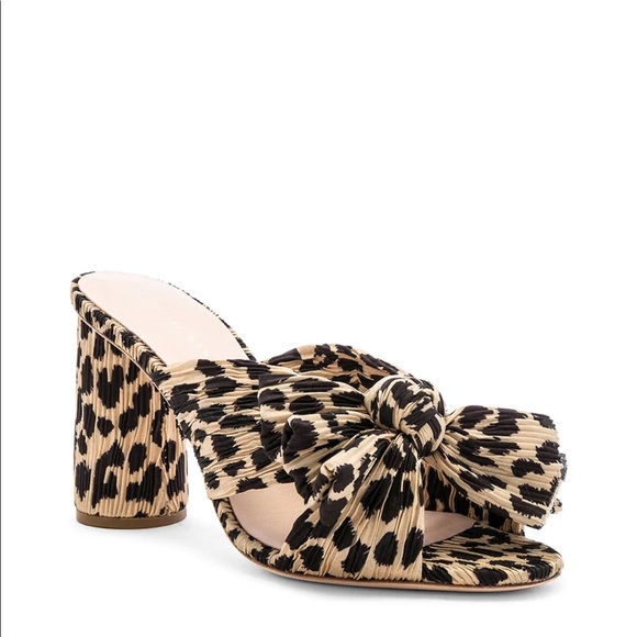 Loeffler Randall Leopard Bow Penny Knot Mule Sandals 10.5 - Picture 1 of 10